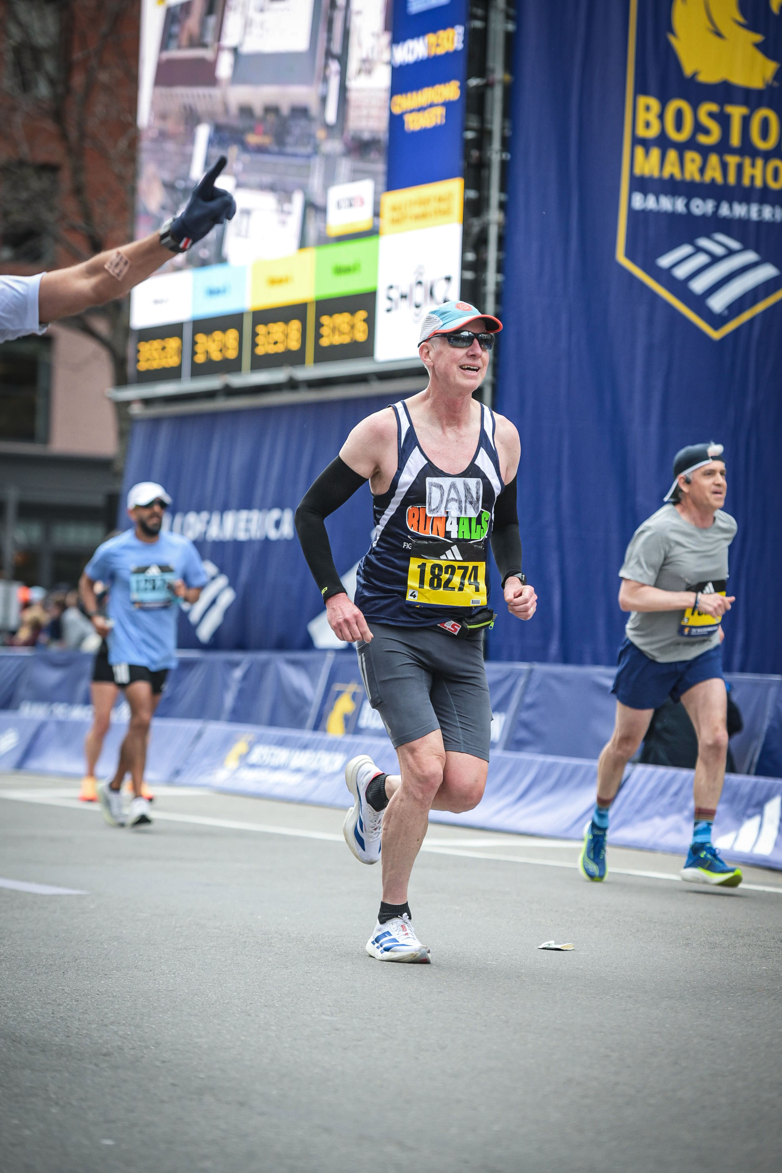Dan running the 2026 Boston Marathon